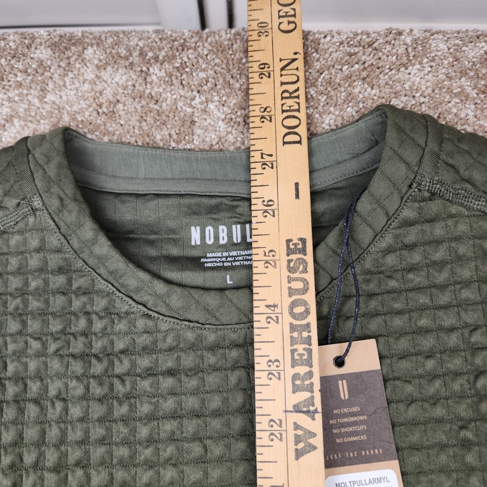 NOBULL Mens Quilted Pullover Army Green MQLTPULLARMYL Size L NWT - Picture 5 of 6